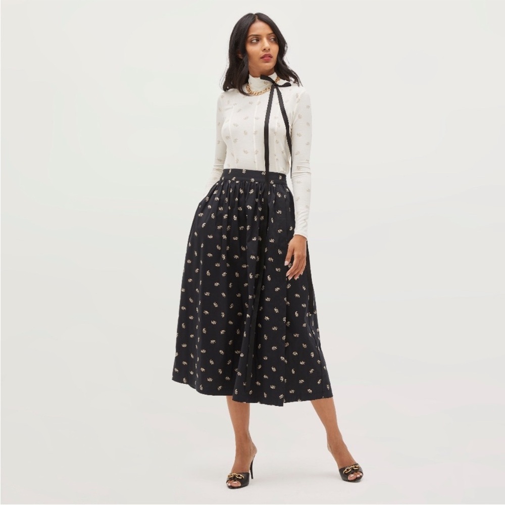 Hill House Krista Skirt Khaki Autumn Paisley
